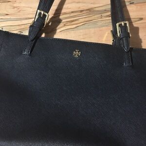 Tory Burch Black Tote with Gold Details